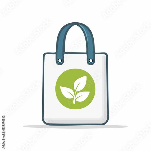 A reusable shopping bag with a leaf symbol, promoting low-waste living and environmental care.