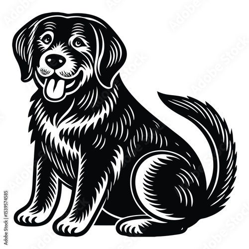 Wallpaper Mural Pitbull dog vector illustration in black and white Torontodigital.ca