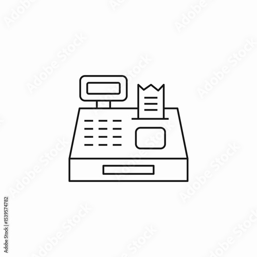cash register receipt icon sign vector