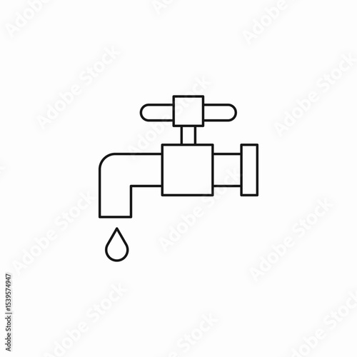 dripping water tap icon sign vector