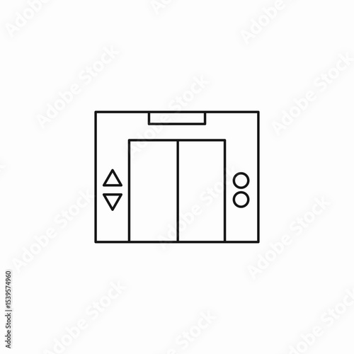 elevator doors buttons icon sign vector