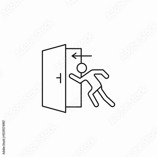 emergency exit figure icon sign vector