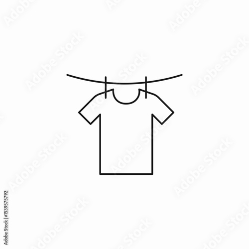 t-shirt drying line icon sign vector