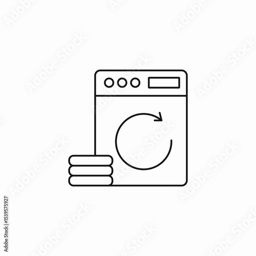 washing machine laundry icon sign vector