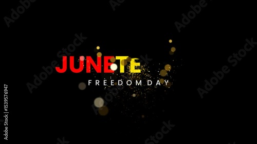 Juneteenth. Freedom Day text animation . June 19.Template for background, banner, card, poster.