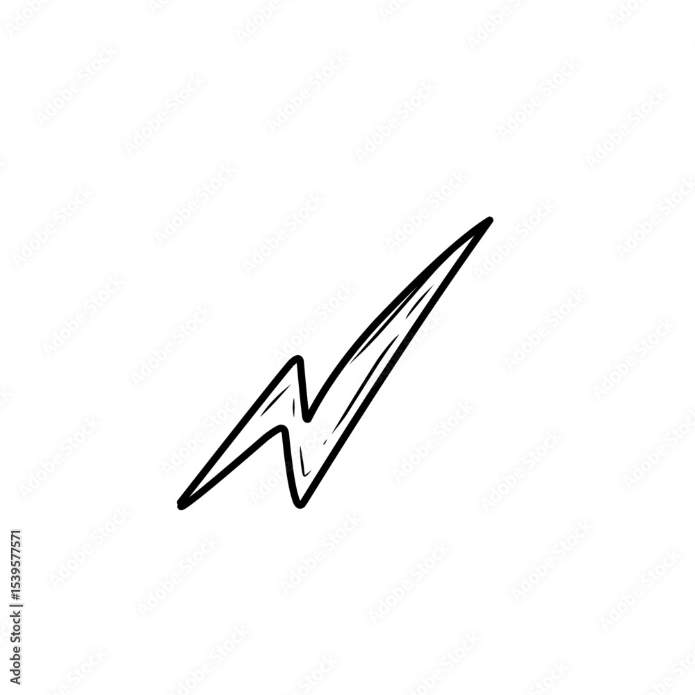 handdrawn thunderbolt icon handdrawn thunderbolt icon