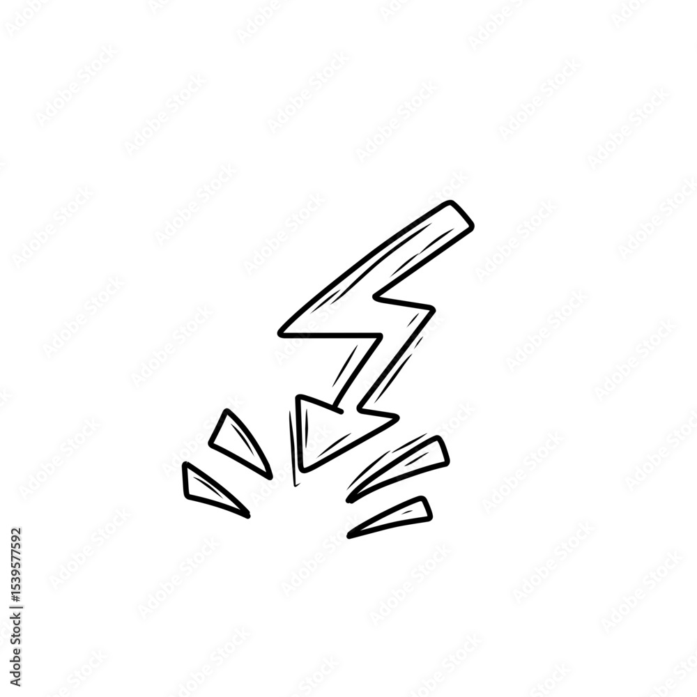 handdrawn thunderbolt icon