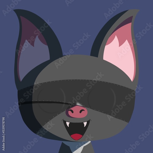 Cartoon Bat Character with Eye Mask