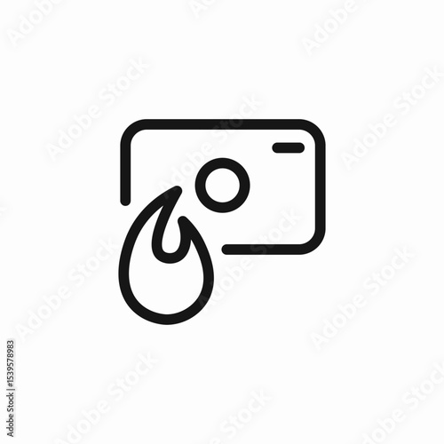 camera flame icon sign vector