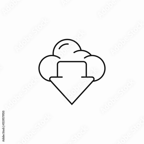 cloud download arrow icon sign vector