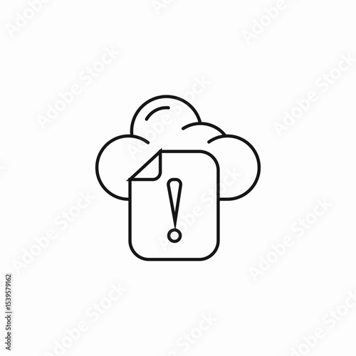 cloud error document icon sign vector
