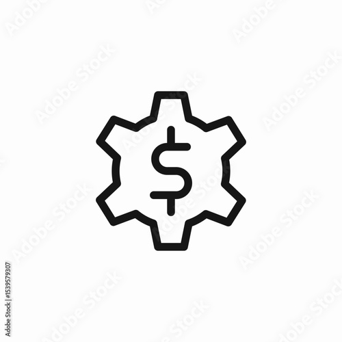 dollar gear icon sign vector
