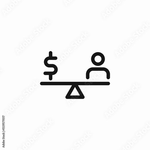 dollar balance people icon sign vector