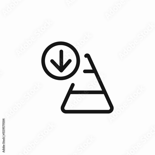 downward triangle arrow icon sign vector