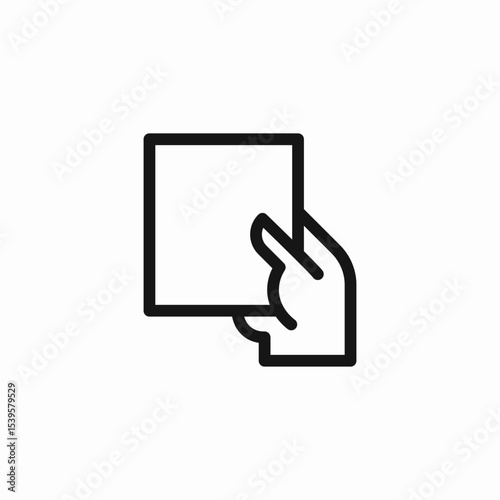 hand holding tablet icon sign vector