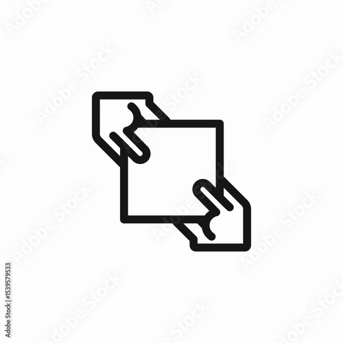 hands holding box icon sign vector