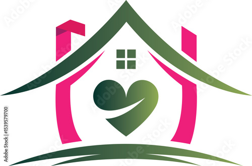 House Care logo Real Estate Love care logo design vector