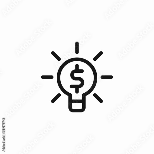 money idea lightbulb icon sign vector