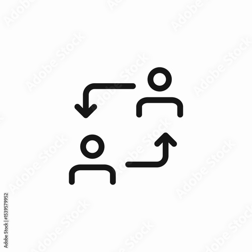 people reciprocal relationship icon sign vector