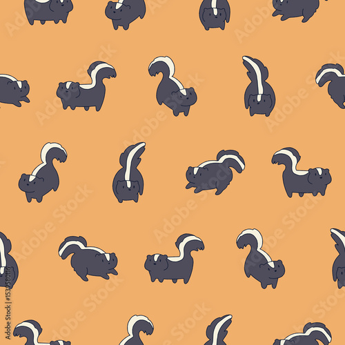 Vector Skunk Seamless Pattern Background for Print Fabric Surface Fashion Wrapping