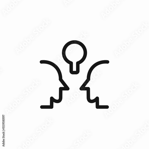 shared idea brainstorm icon sign vector