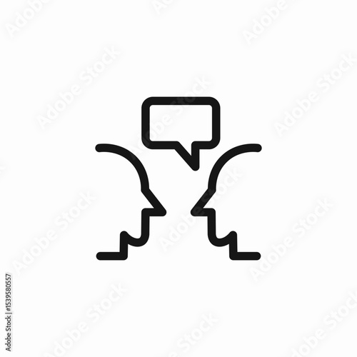 two heads talking icon sign vector