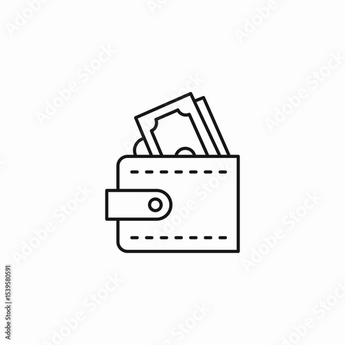 wallet money cash icon sign vector