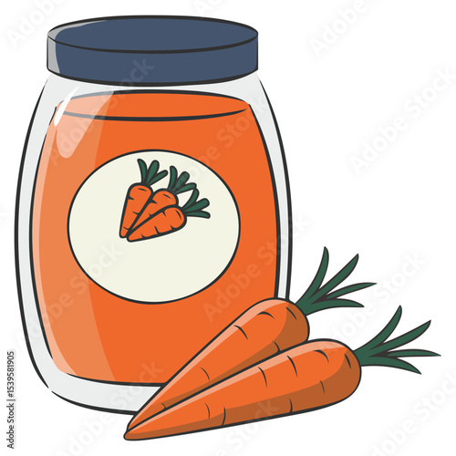 carrot puree vector isolated illustration on white background