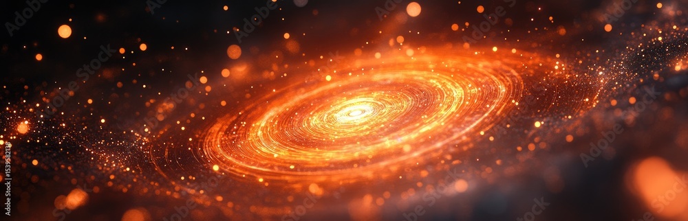 Obraz premium Fiery spiral galaxy in deep space