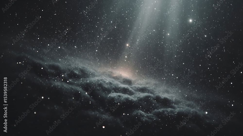 Fototapeta premium Snowflakes Falling in dark