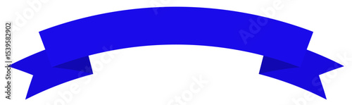 Blue Arc Ribbon Frame Illustration