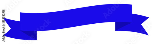 Blue Waving Ribbon Frame Like a Flag