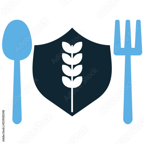 Food security icon vector depicting access to safe, nutritious food for all. Essential for designs related to global hunger, sustainability, food distribution, poverty, and community aid.