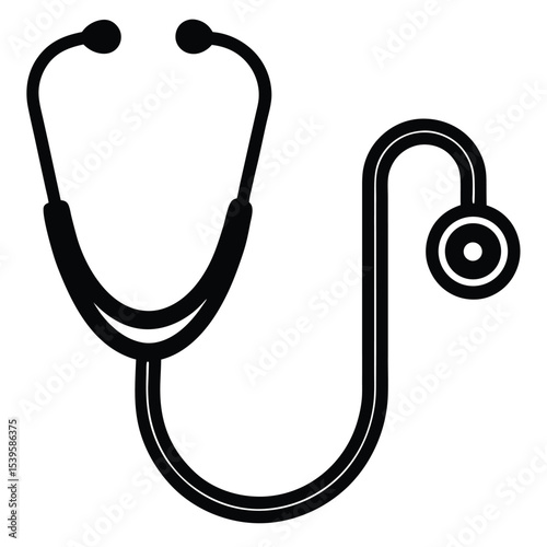 -stethoscope-modern-icon-icon black vector illustration on transparent background