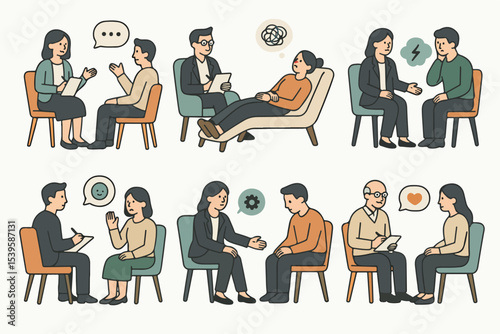 Vector Set Psychotherapy session or consultation.