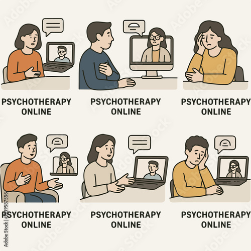 Vector Set Psychotherapy online session or consultation.