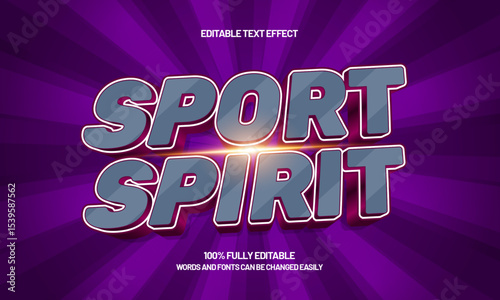 sport spirit editable text effect with a team and sport text style