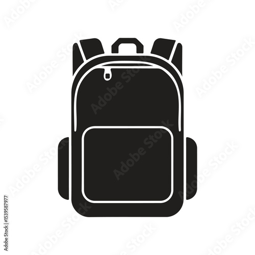 Backpack vector icon. Travel bag icon, school bag icon.