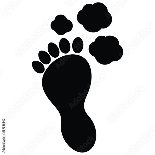 carbon-footprint-footprint icon black vector illustration on transparent background