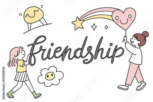 Playful doodle frame with handwritten casual font