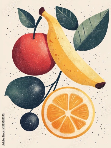 decorative composition of various fruits