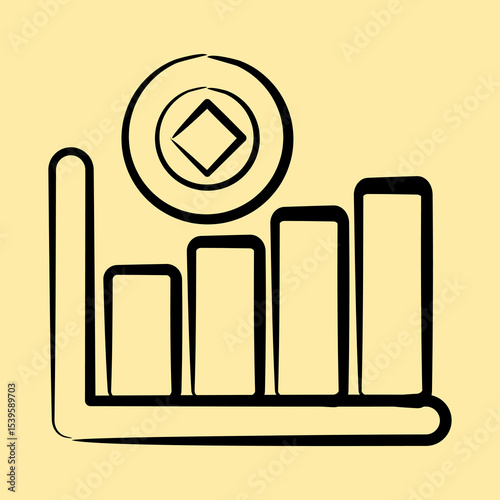 Icon hash rate. Crypto currency elements. Icon in hand drawn style.