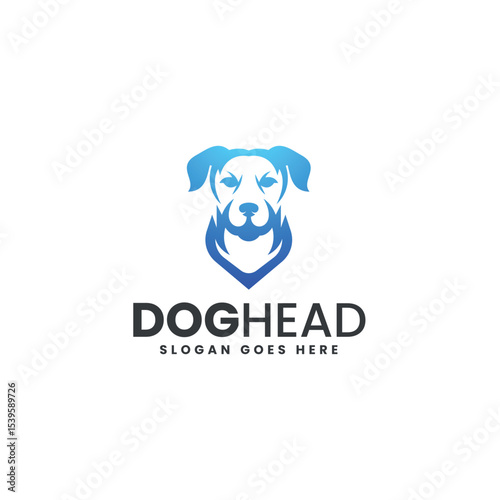 Modern Gradient Dog Head Logo Design