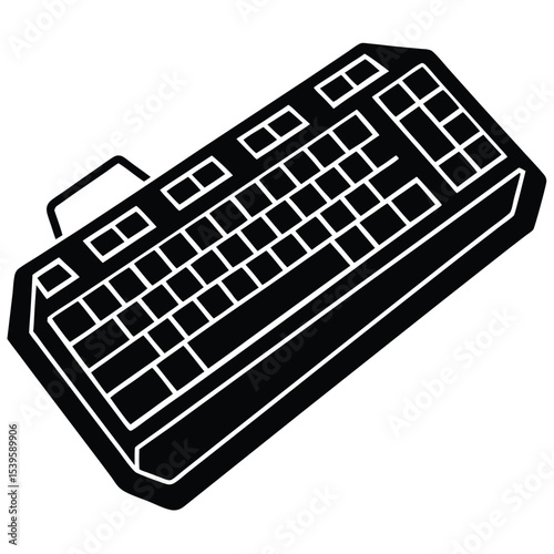 gaming-keyboard-rgb icon black vector illustration on transparent background