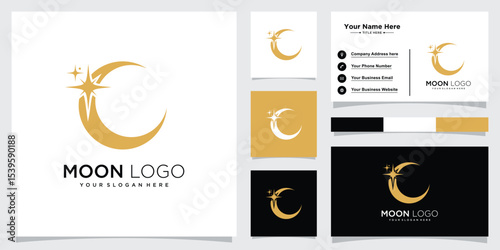 Moon logo is modern, elegant and creative.