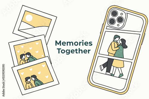 Colorful collage phone case design illustration