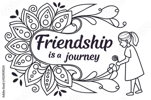 Intricate henna inspired mandala design for friendship
