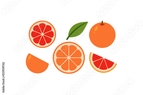 different fruits vector icon set