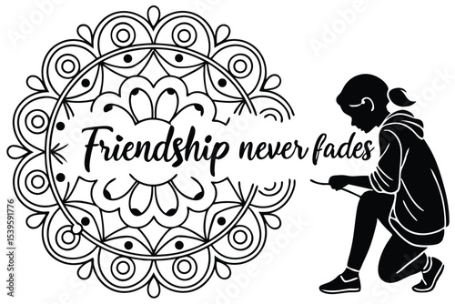 Layered floral mandala pattern for friendship designs