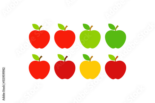 different fruits vector icon set